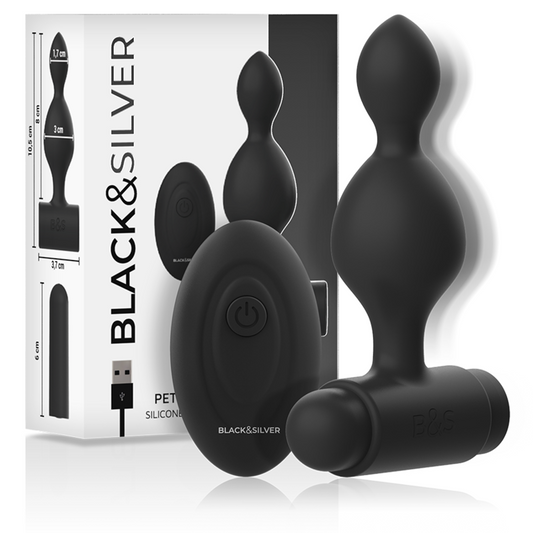BLACK&SILVER TUCKER – PLUG ANAL VIBRANT TÉLÉCOMMANDÉ PUISSANT ET DISCRET