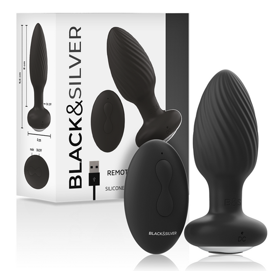 BLACK&SILVER - PLUG ANAL DU ROTATIF EN SILICONE WELLS PLUG