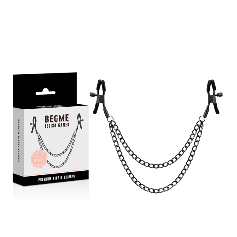 BEGME - PINCES  MAMELON ROUGE EDITION AVEC CHAÎNE