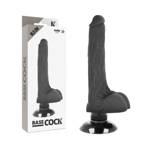 BASECOCK - GODE VIBRANT VENTOUSE RÉALISTE 2-1  18.5 CM -O- 4 CM