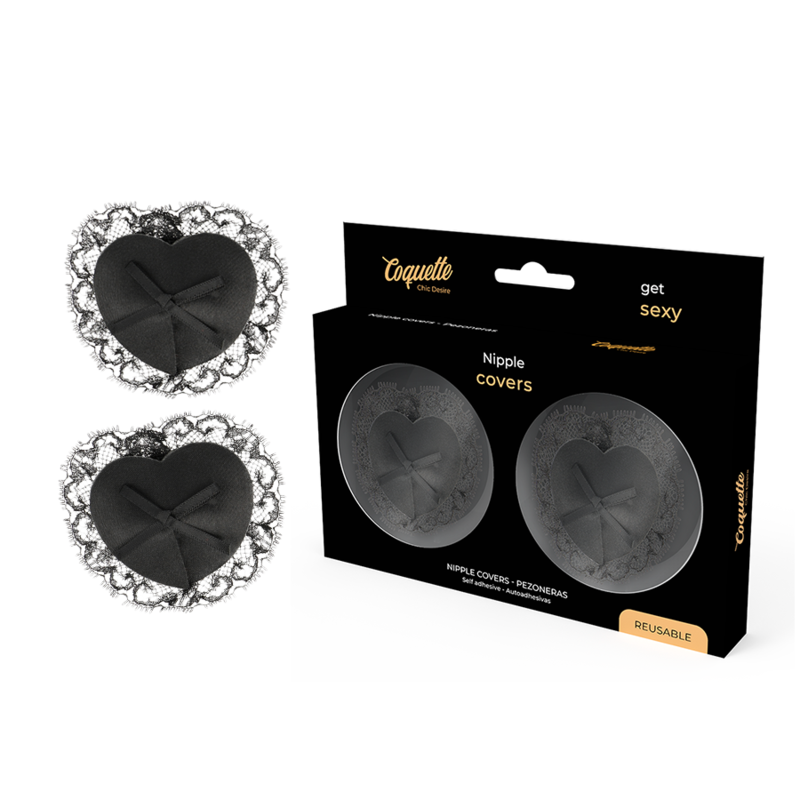 COQUETTE CHIC DESIRE - CACHE-TETONS EN DENTELLE NOIRE
