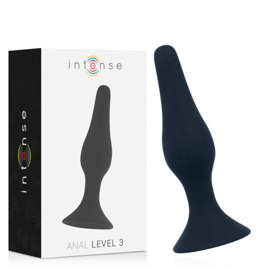INTENSE - DILATATEUR ANAL NIVEAU 3 SILICONE NOIR 12,5 CM
