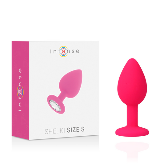 INTENSE - PLUG ANAL SHELKI SILICONE BASE DIAMANT FUCHSIA TAILLE S