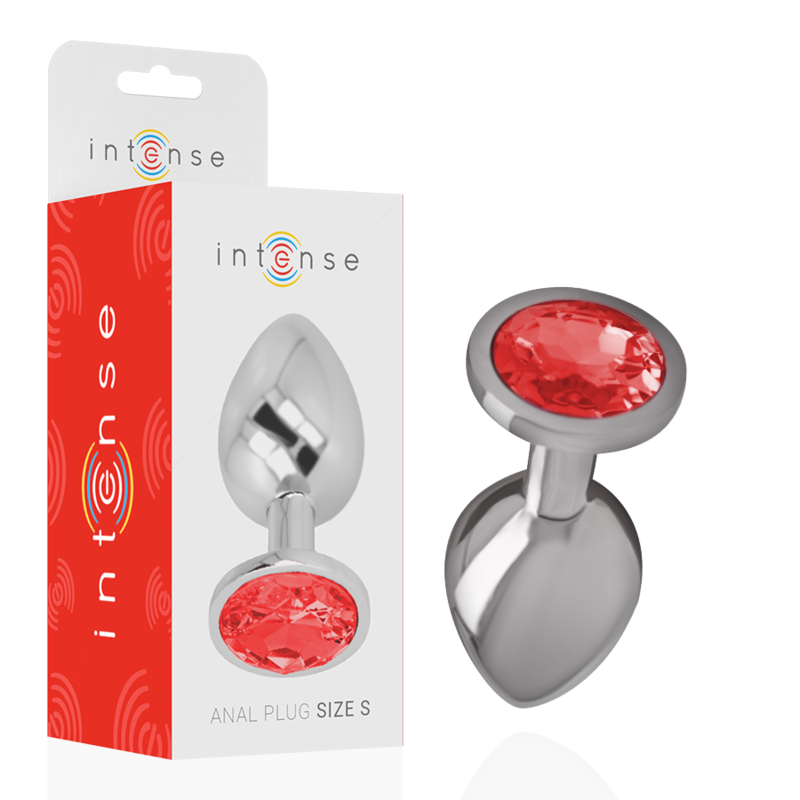 INTENSE PLUG ANAL MÉTAL ALUMINIUM CRISTAL ROUGE TAILLE S BIJOU LUXE WATERPROOF