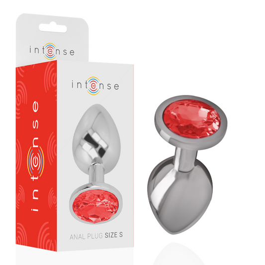 INTENSE PLUG ANAL MÉTAL ALUMINIUM CRISTAL ROUGE TAILLE S BIJOU LUXE WATERPROOF