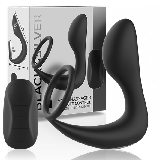 BLACK&SILVER - MASSEUR PROSTATIQUE ANAL RECHARGEABLE SILICONE NOIR