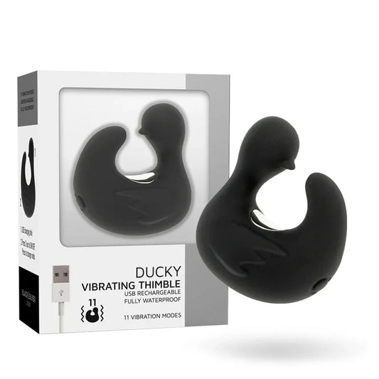 BLACK&SILVER - CANARD RECHARGEABLE EN SILICONE STIMULANT DUCKYMANIA - Incandessens