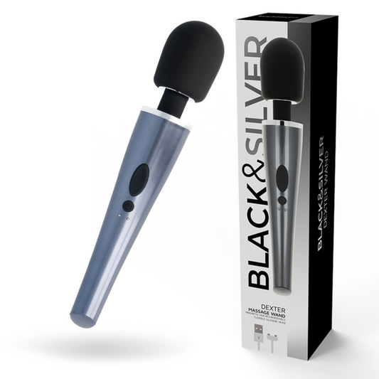 BLACK&SILVER - VIBROMASSEUR WAND DEXTER
