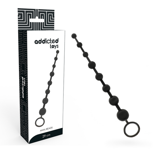 ADDICTED TOYS - PERLES ANALES 8 BOULES NOIR 29 CM DÉBUTANT PROGRESSIF