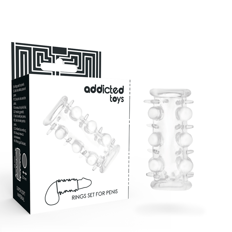 ADDICTED TOYS - MANCHON PÉNIEN TEXTURÉ TRANSPARENT - TAILLE UNIVERSELLE