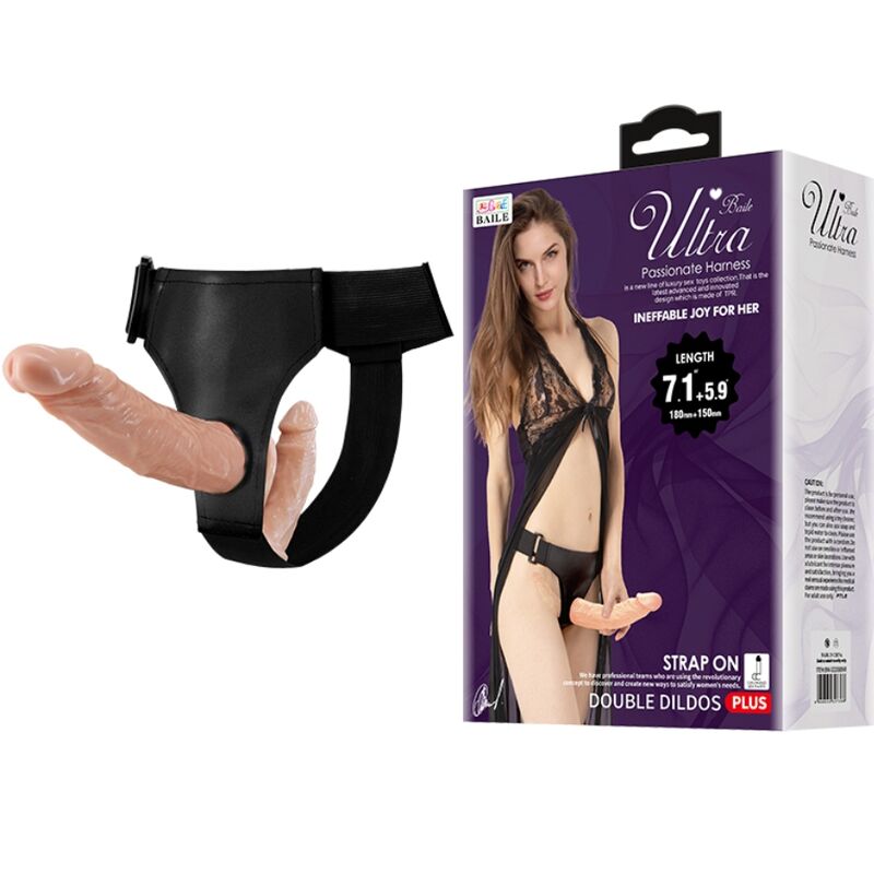 BAILE - GODE CEINTURE DOUBLE EXTRÉMITÉ AVEC HARNAIS