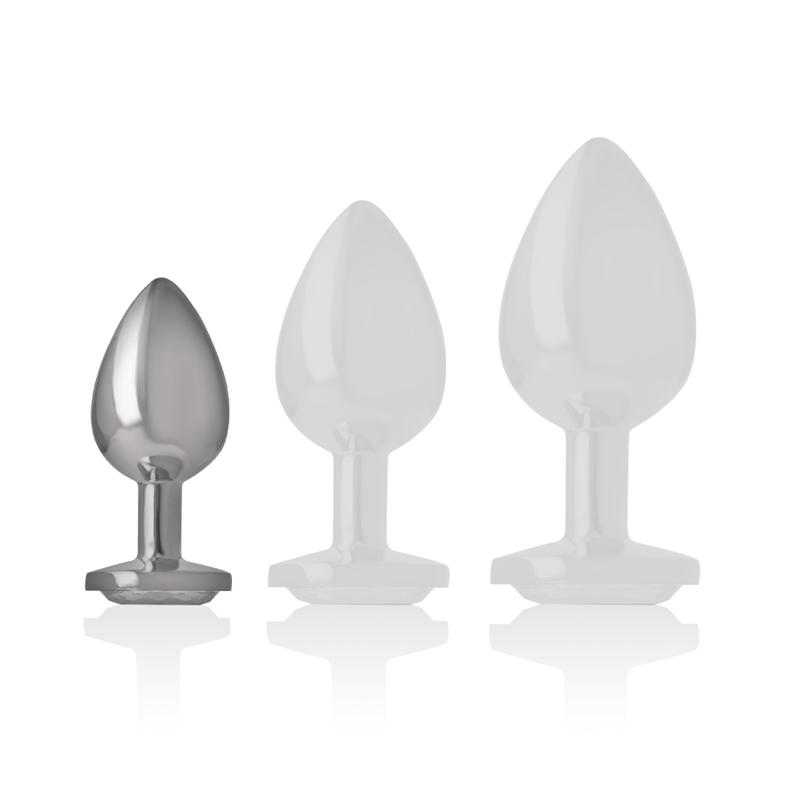 INTENSE PLUG ANAL MÉTAL ALUMINIUM COEUR BLANC TAILLE S BIJOU LUXE WATERPROOF