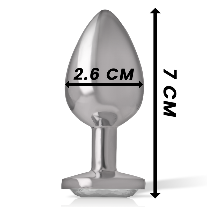 INTENSE PLUG ANAL MÉTAL ALUMINIUM COEUR BLANC TAILLE S BIJOU LUXE WATERPROOF