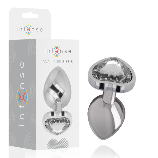 INTENSE PLUG ANAL MÉTAL ALUMINIUM COEUR BLANC TAILLE S BIJOU LUXE WATERPROOF