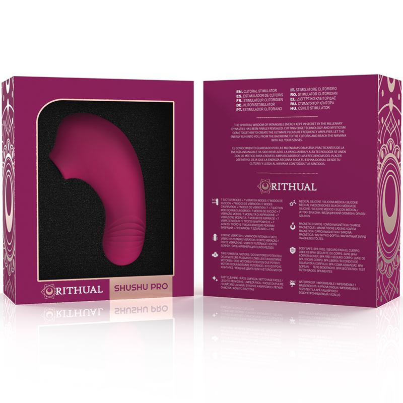 RITHUAL - STIMULATEUR CLITORIDIEN SHUSHU PRO DOUBLE MOTEUR 7 MODES ASPIRATION VIBRATION ORCHIDEE