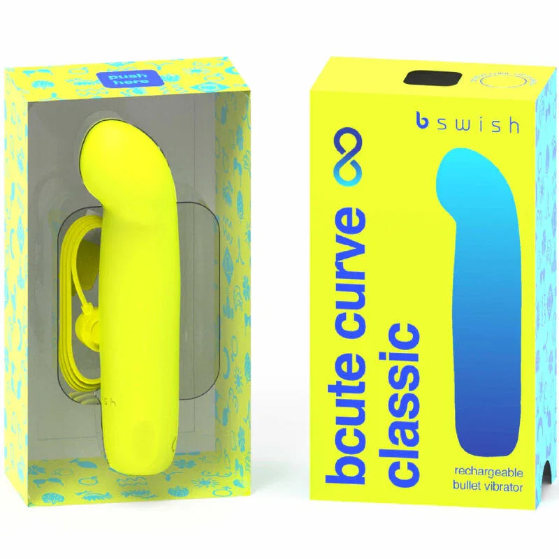 B SWISH - VIBRATEUR EN SILICONE RECHARGEABLE BCUTE CURVE INFINITE CLASSIC JAUNE - Incandessens