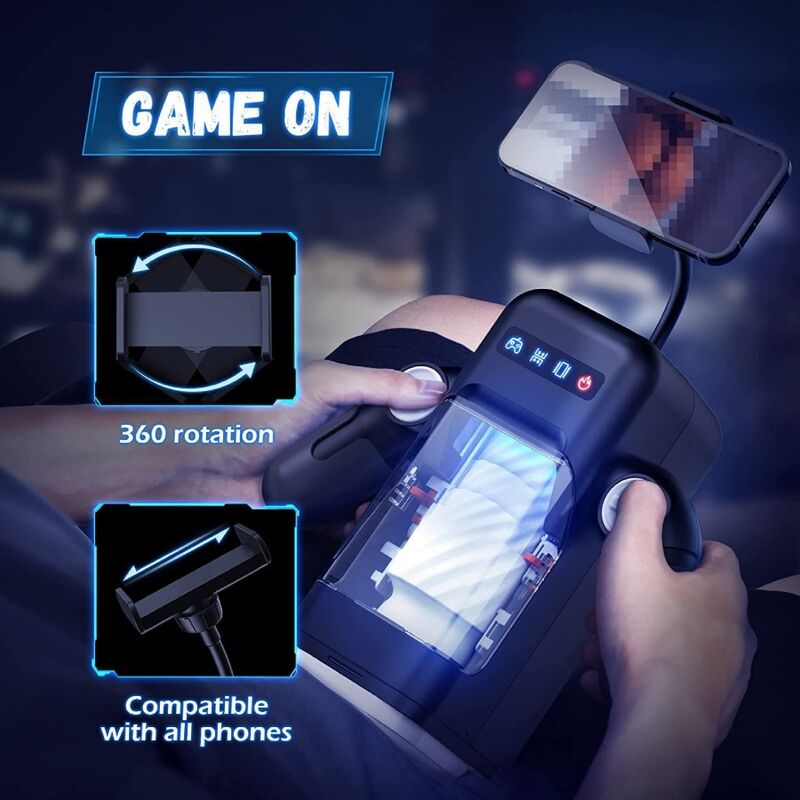 GAME CUP - MASTURBATEUR AUTOMATIQUE AVEC FONCTION CHAUFFANTE ET SUPPORT MOBILE - NOIR