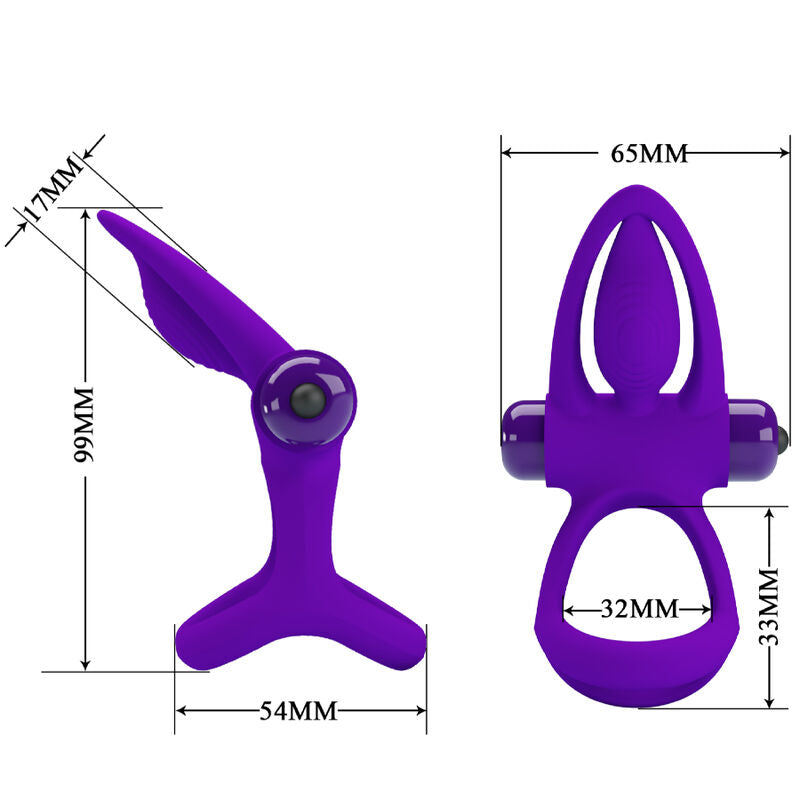 PRETTY LOVE - ANNEAU VIBRANT 10 VIBRATIONS SILICONE VIOLETTE