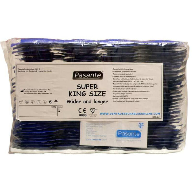 PASANTE - PRÉSERVATIFS TAILLE SUPER KING LOT 144 UNITÉS