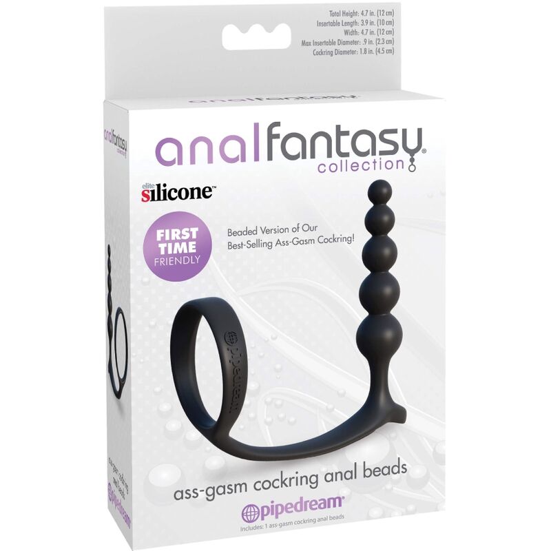 ANAL FANTASY - ANNEAU PÉNIEN ASS-GASM PERLES ANALES PROGRESSIVES SILICONE ÉLITE DÉBUTANT
