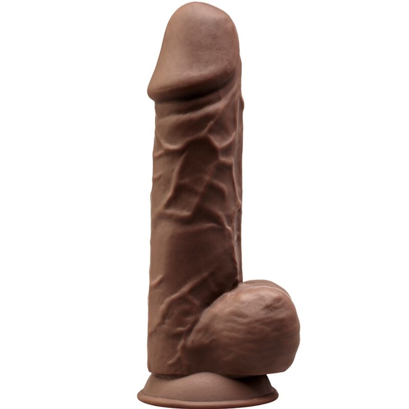 SILEXD - MODÈLE 1 GODE RÉALISTE PREMIUM SILEXPAN SILICONE MARRON 21.5 CM