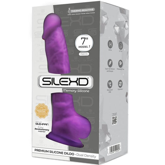 SILEXD - MODÈLE 1 GODE RÉALISTE PREMIUM SILEXPAN SILICONE VIOLET 17.5 CM