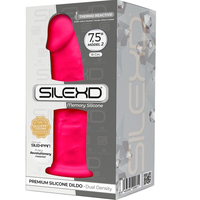 SILEXD - MODÈLE 2 GODE VENTOUSE RÉALISTE SILEXPAN SILICONE FUCHSIA 19 CM