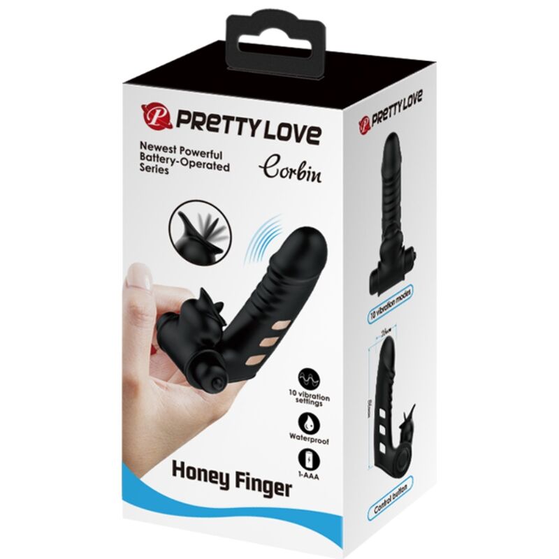 PRETTY LOVE - COUVRE DOIGTS DOIGT VIBRATEUR CORBIN NOIR