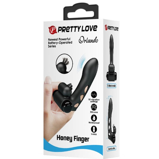 PRETTY LOVE - COUVRE DOIGTS DOIGT VIBRATEUR ORLANDO NOIR
