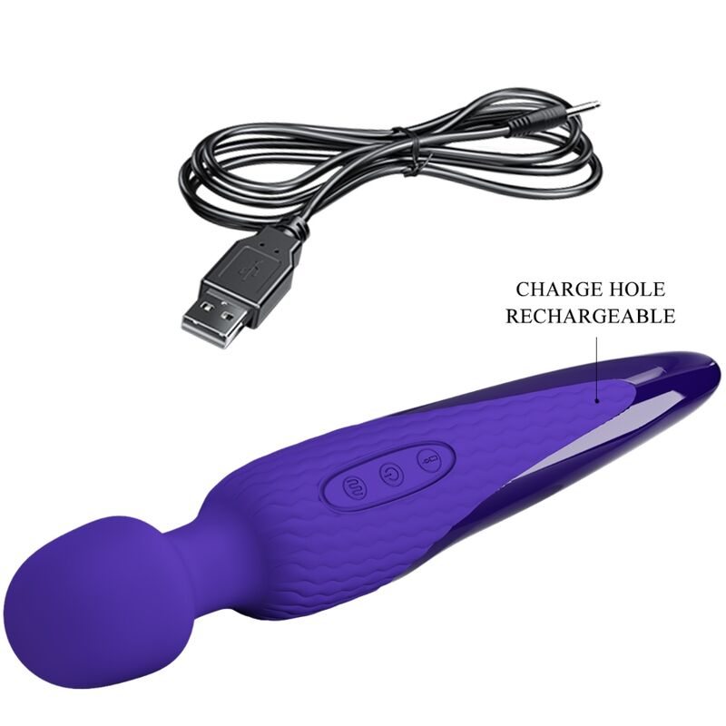 PRETTY LOVE - WAND MASSEUR CHAUFFANT 48°C 7 VIBRATIONS SILICONE VIOLET