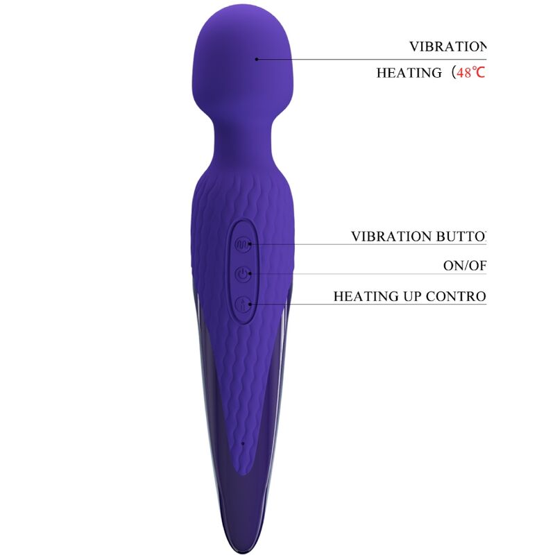 PRETTY LOVE - WAND MASSEUR CHAUFFANT 48°C 7 VIBRATIONS SILICONE VIOLET