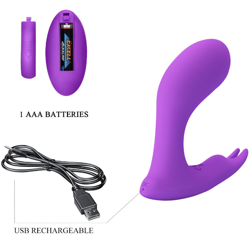 PRETTY LOVE - MASSEUR STIMULATEUR TELECOMMANDE À VIBRATIONS ET PULSATIONS IDABELLE VIOLET