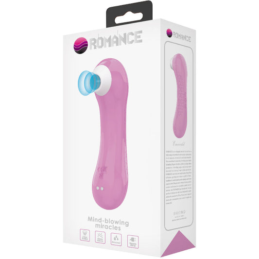 ROMANCE - STIMULATEUR CLITORIDIEN ASPIRATION 7 MODES SILICONE RECHARGEABLE ROSE EMERAUDE