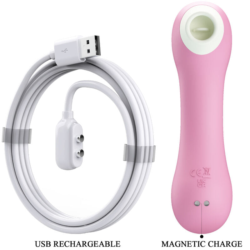 ROMANCE - STIMULATEUR CLITORIDIEN ASPIRATION 7 MODES SILICONE RECHARGEABLE ROSE EMERAUDE