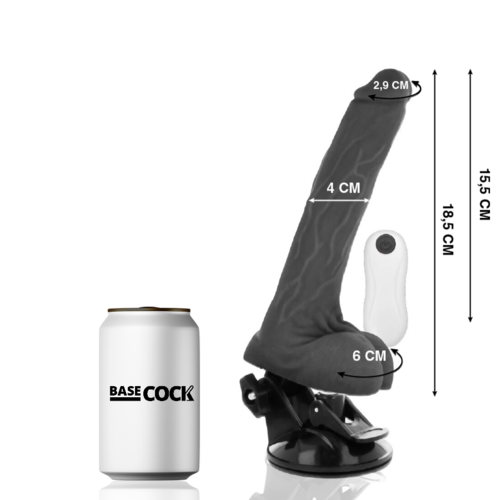 BASECOCK - GODE VENTOUSE ARTICULABLE ET TÉLÉCOMMANDE 18.5 CM