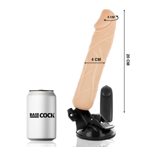 BASECOCK - GODE VIBRANT RÉALISTE SUR SOCLE TÉLÉCOMMANDE 20 CM