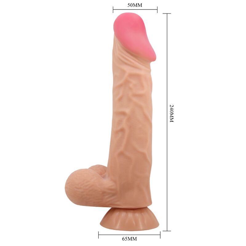 PRETTY LOVE - GODE RÉALISTE VENTOUSE TÉLÉCOMMANDE FILAIRE SLIDING SKIN CHAIR 24 CM