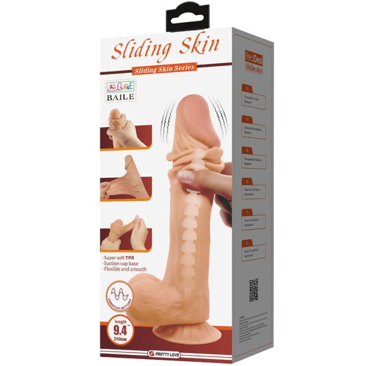 PRETTY LOVE - GODE RÉALISTE VENTOUSE TÉLÉCOMMANDE FILAIRE SLIDING SKIN CHAIR 24 CM
