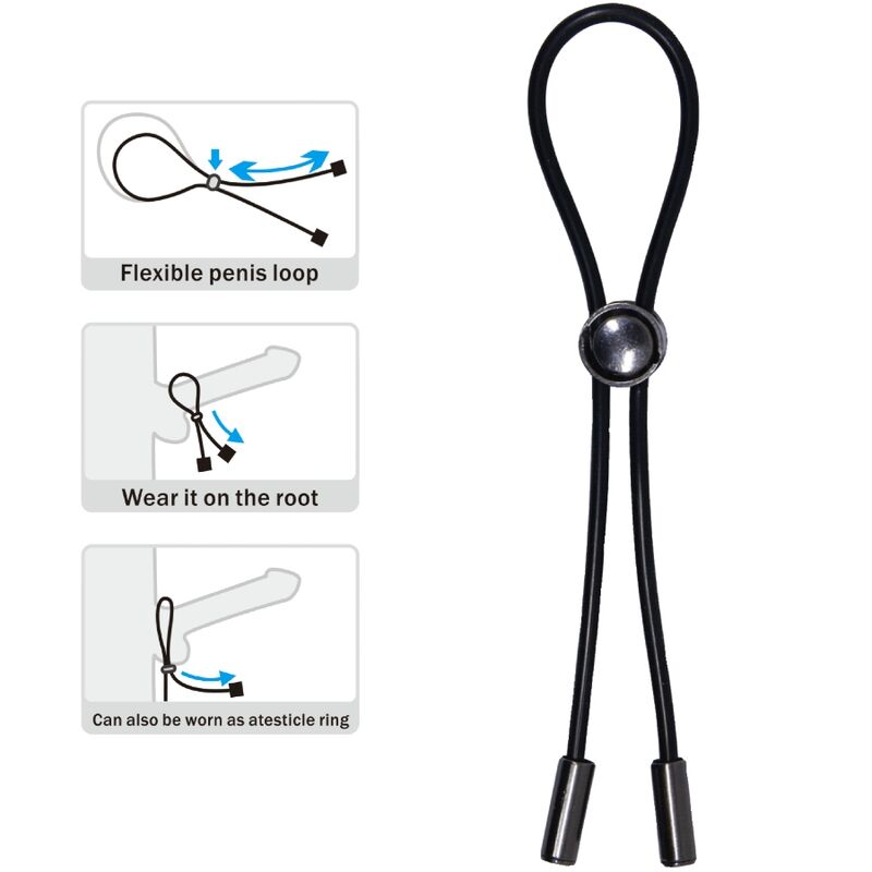 PRETTY LOVE - ANNEAU CORDON COCKRING PÉNIS ET TESTICULES