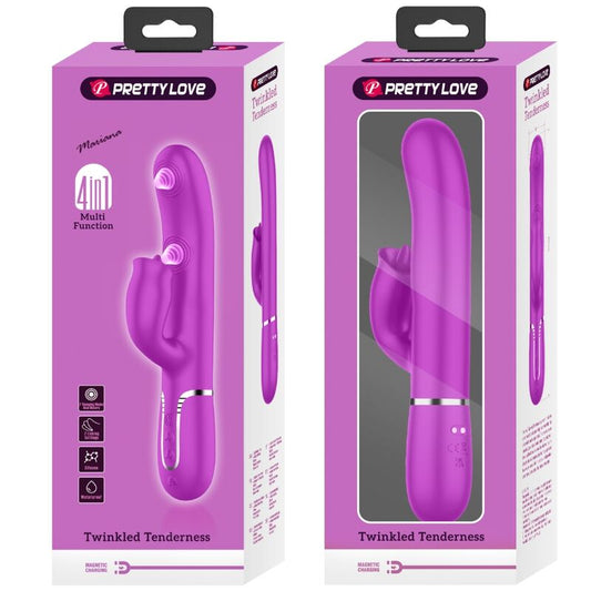 PRETTY LOVE - VIBROMASSEUR ET STIMULATEUR CLITORIS FUCHSIA