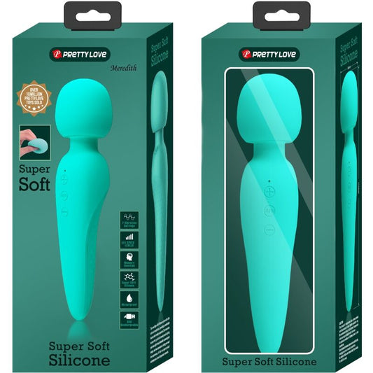 PRETTY LOVE - VIBROMASEUR WAND MEREDITH 12 MODES DE VIBRATION VERT AQUA