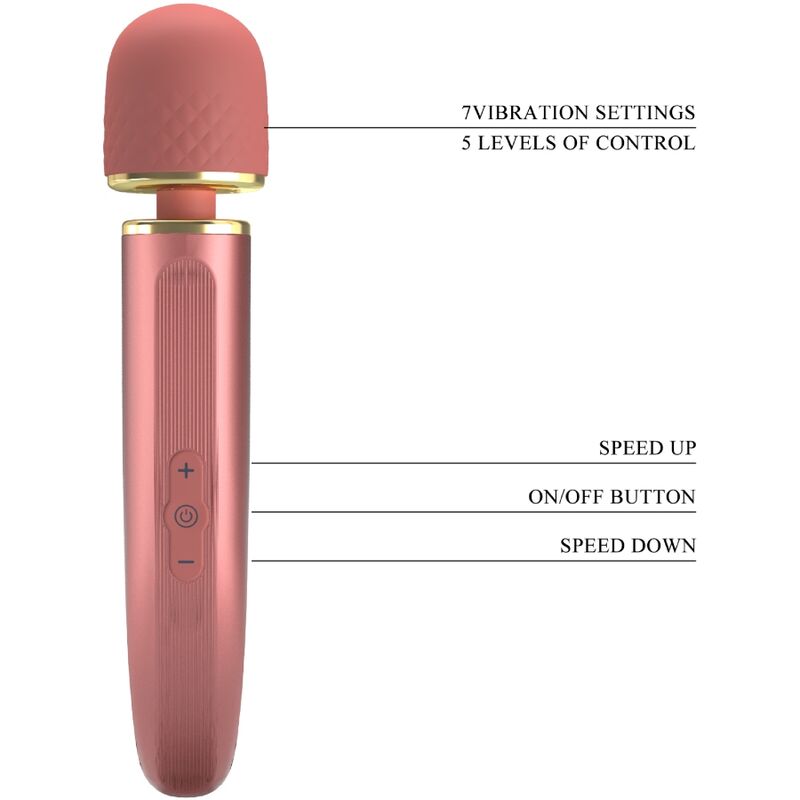 PRETTY LOVE - VIBROMASSEUR WAND 7 MODES DE VIBRATION ROSE