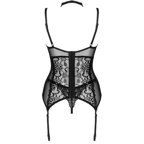 LIVCO CORSETTI FASHION - ENSEMBLE GIELLANDRA CORSET DENTELLE + STRING NOIR