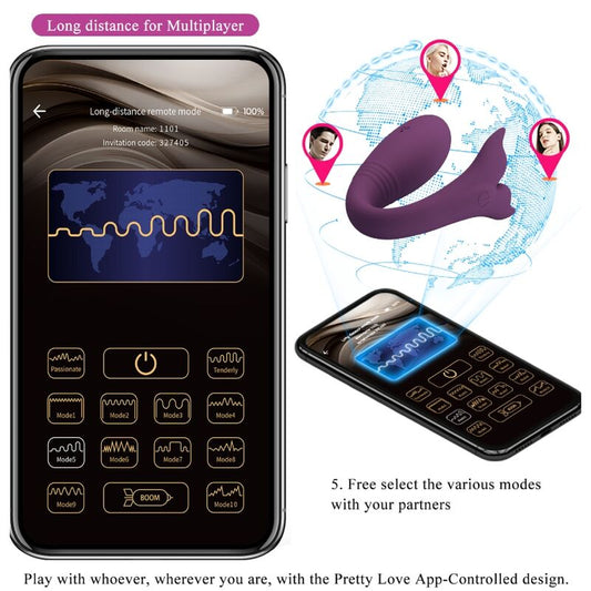 PRETTY LOVE - ŒUF VIBRANT CONNECTÉ JAYLEEN APP DOUBLE ORGASME POINT G CLITORIS