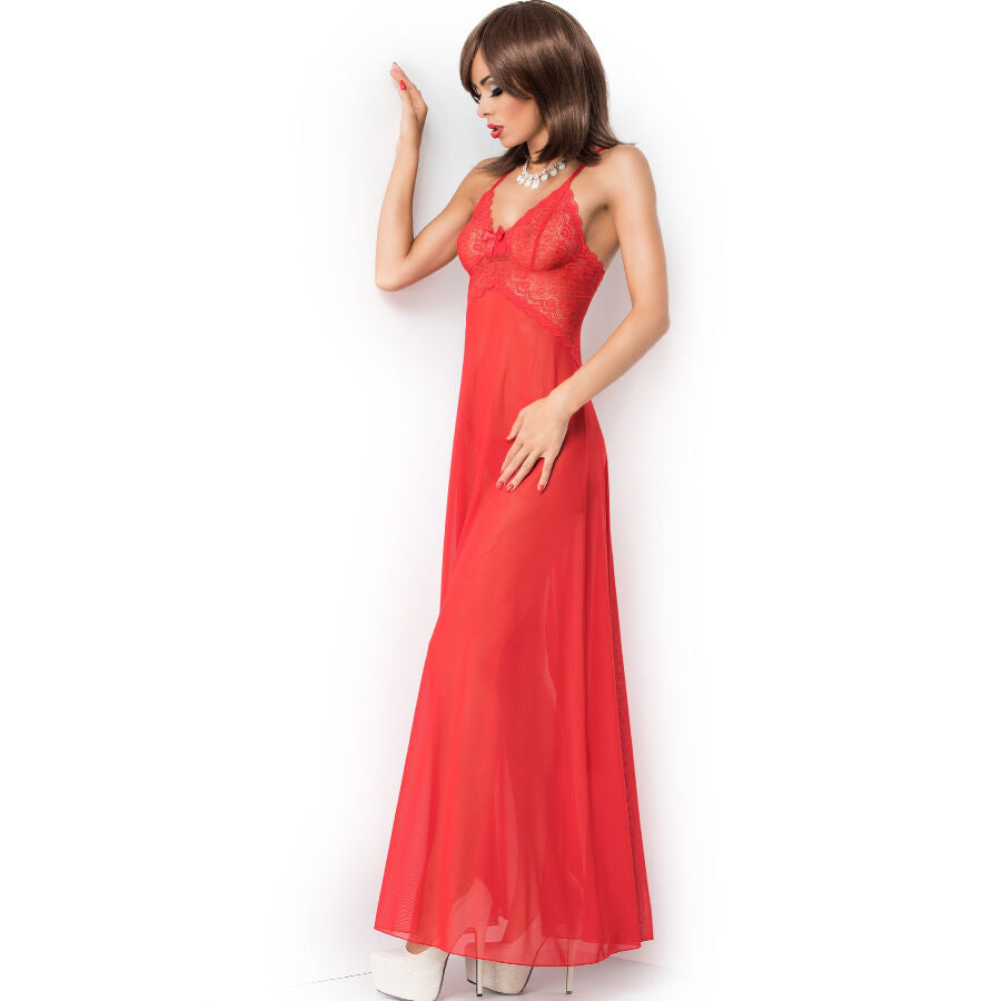 CHILIROSE - NUISETTE LONGUE SENSUELLE EN DENTELLE AVEC DOS OUVERT