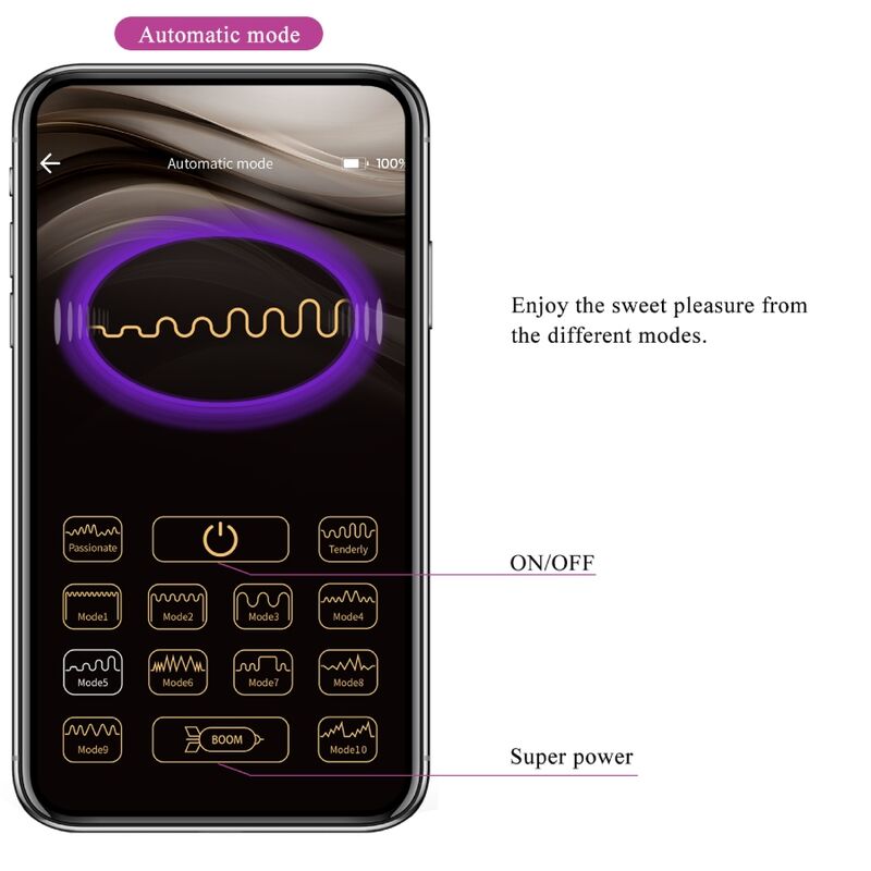 PRETTY LOVE - ŒUF VIBRANT CONNECTÉ DOREEN VIOLET 12 MODES + CHOCS