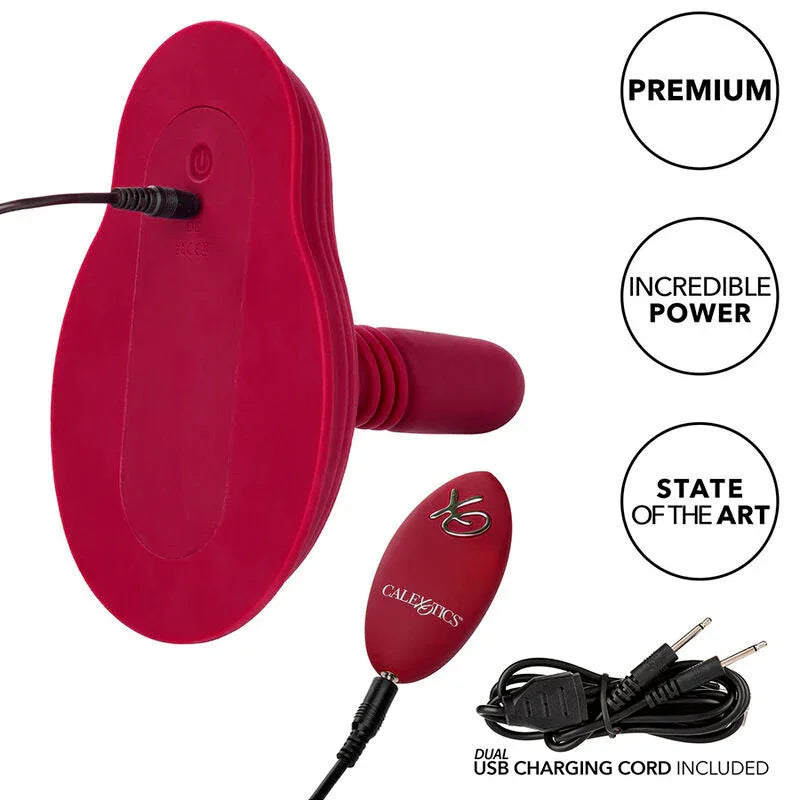 CALEXOTICS - RIDER MASSAGER DOUBLE MOTEUR TÉLÉCOMMANDE ROUGE - Incandessens