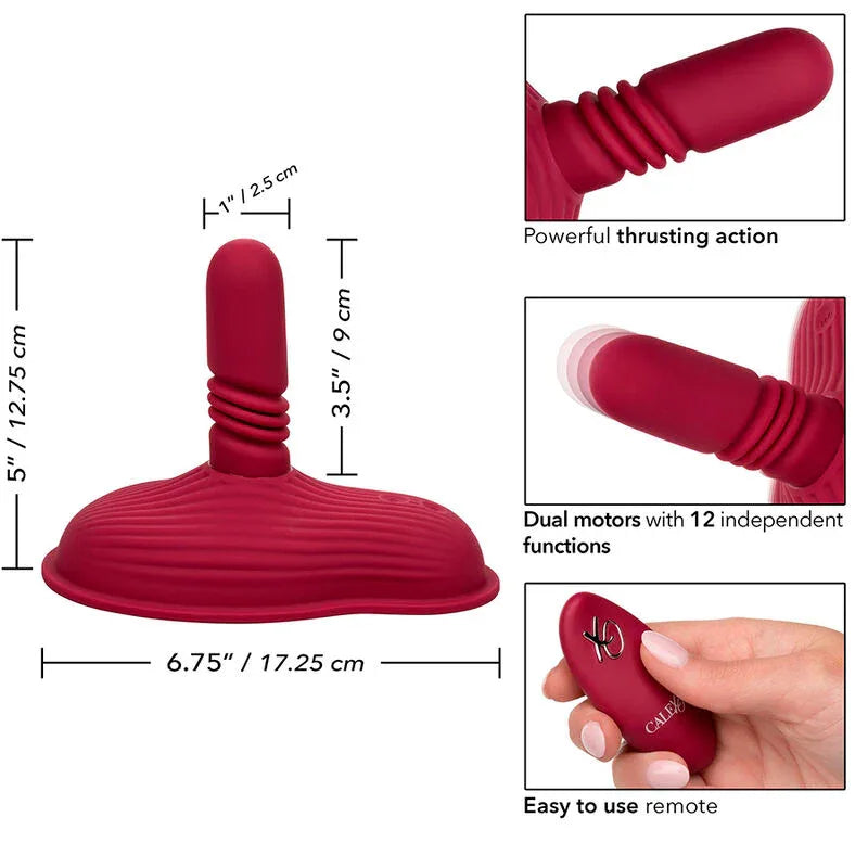 CALEXOTICS - RIDER MASSAGER DOUBLE MOTEUR TÉLÉCOMMANDE ROUGE - Incandessens