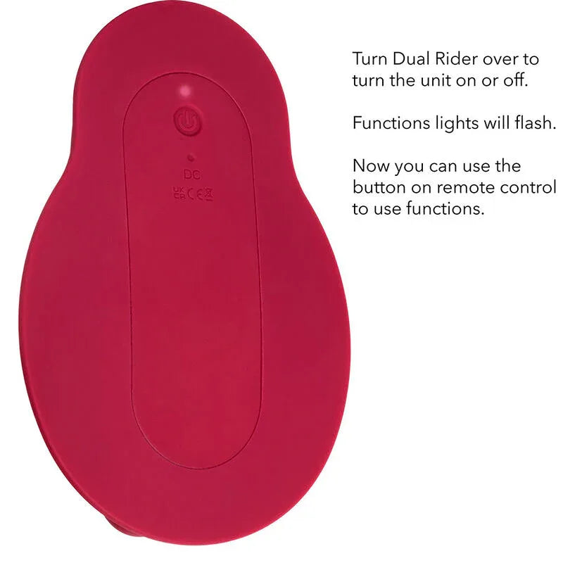 CALEXOTICS - RIDER MASSAGER DOUBLE MOTEUR TÉLÉCOMMANDE ROUGE - Incandessens