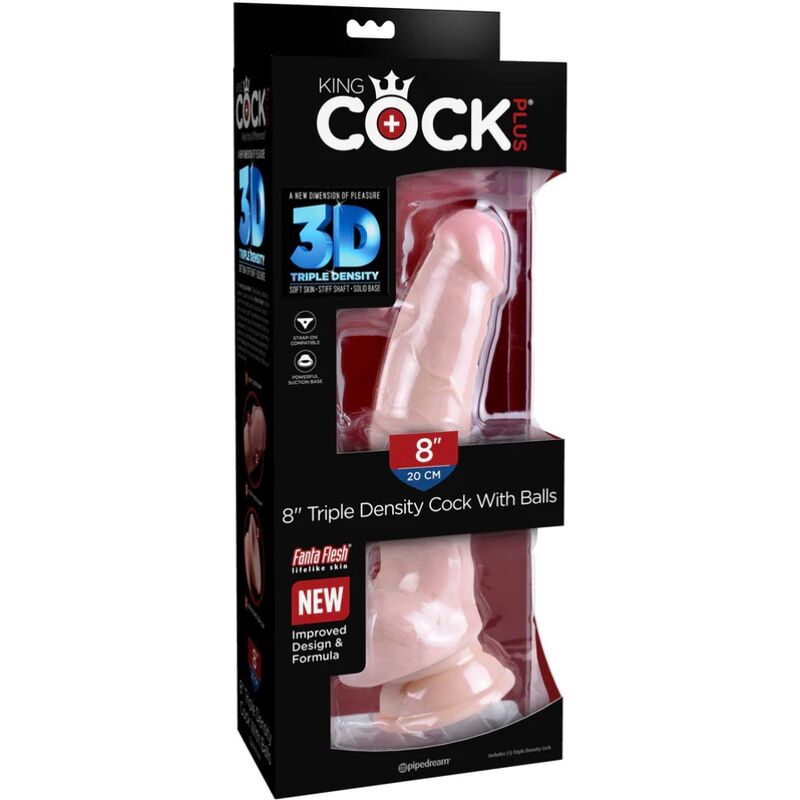 KING COCK GODE TRIPLE DENSITÉ RÉALISTE 18 CM VENTOUSE TESTICULES CHAIR 600G